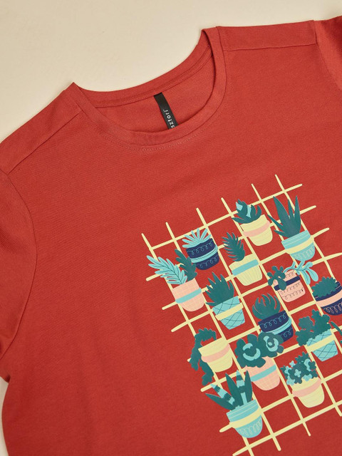 Sztori Women Printed Applique T-shirt - Image 6