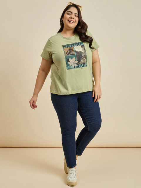 Sztori Women Graphic Printed Extended Sleeves Pockets T-shirt - Image 5