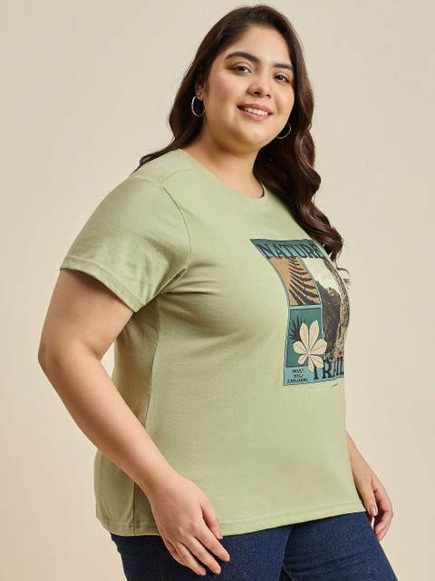 Sztori Women Graphic Printed Extended Sleeves Pockets T-shirt - Image 3