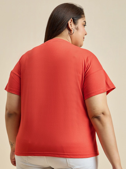 Sztori Women Typography Printed Applique T-shirt - Image 4