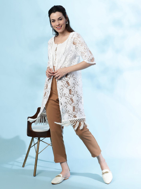 UnaOne Women Embroidered Shrug