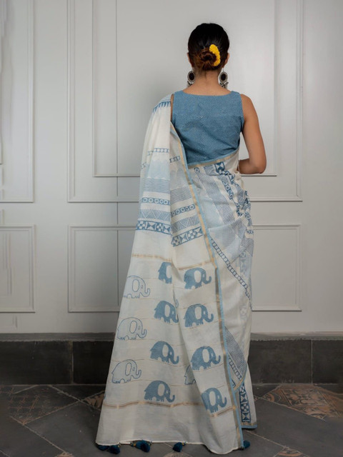 AWRIYA Zari Chanderi Saree - Image 3