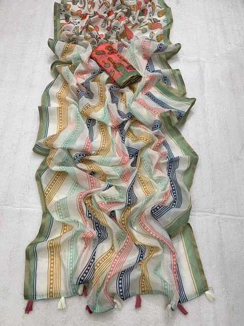 AWRIYA Zari Chanderi Saree - Image 7