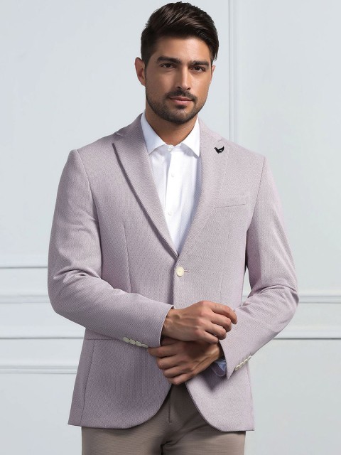 Blackberrys Notched Lapel Slim Fit Single-Breasted Satin Formal Blazer