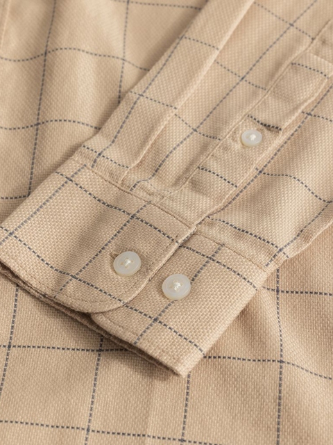 Snitch Men Smart Button-Down Collar Checked Cotton Slim Fit Casual Shirt - Image 7
