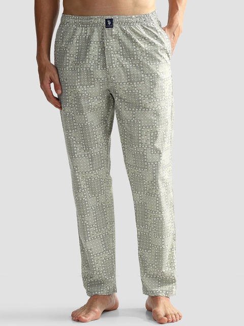 U.S. Polo Assn. Men Printed Lightweight Pure Cotton OELP7 Lounge Pants