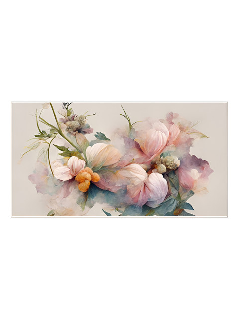 nestroots Pink & Beige 1 Piece Canvas Floral and Botanical Wall Paintings - Image 3