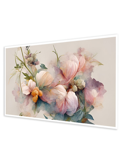 nestroots Pink & Beige 1 Piece Canvas Floral and Botanical Wall Paintings - Image 5