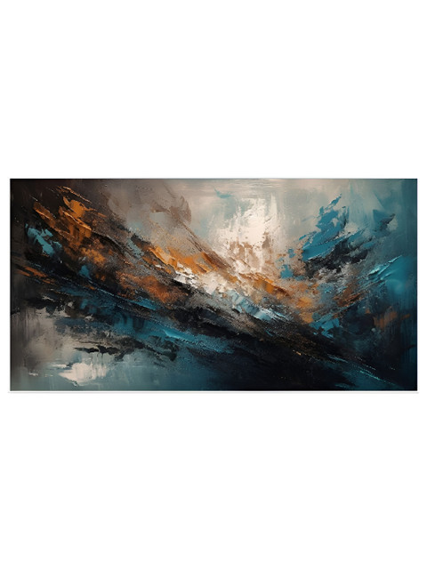 nestroots Blue & Brown 1 Piece Canvas Other Wall Paintings - Image 3