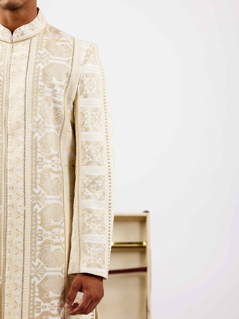 Agrajain Men Embroidered Mansingh Sherwani Set - Image 5