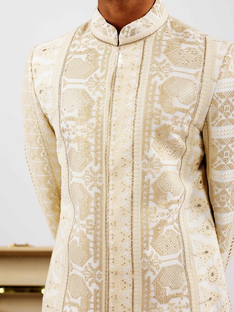 Agrajain Men Embroidered Mansingh Sherwani Set - Image 2