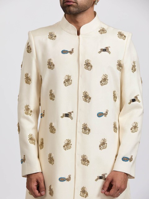 Agrajain Embroidered Ramthambore Sherwani Set - Image 2