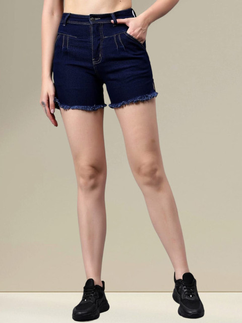 FASHIONFIBRE Women High-Rise Outdoor Denim Shorts