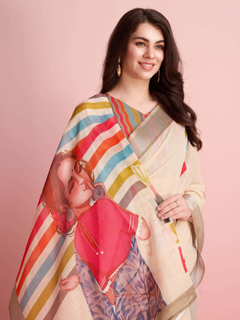 RACHNA Ready to Wear Abstract Saree - Image 4