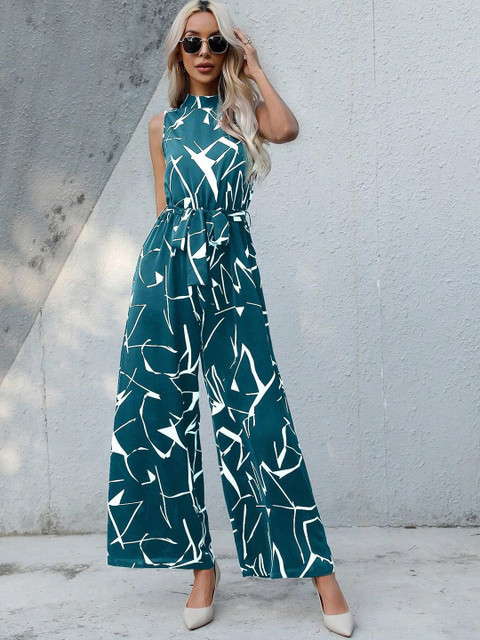 TANDUL Women Printed Sleeveless Basic Jumpsuit
