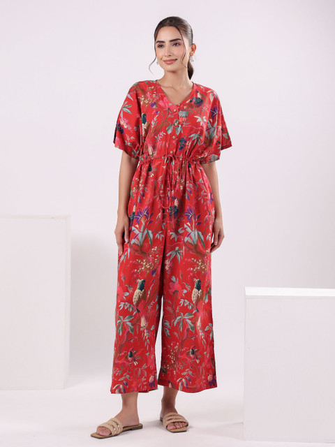 SANSKRUTIHOMES Printed Short Sleeves Basic Jumpsuit