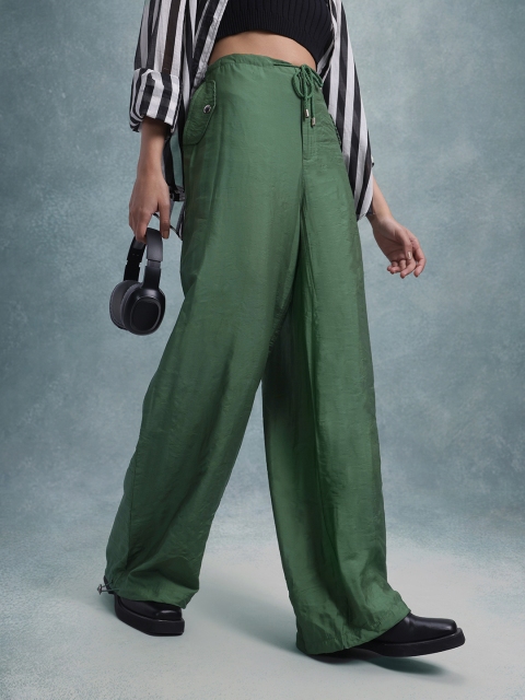 The Roadster Life Co. Women Relaxed Fit Wide Leg Trousers
