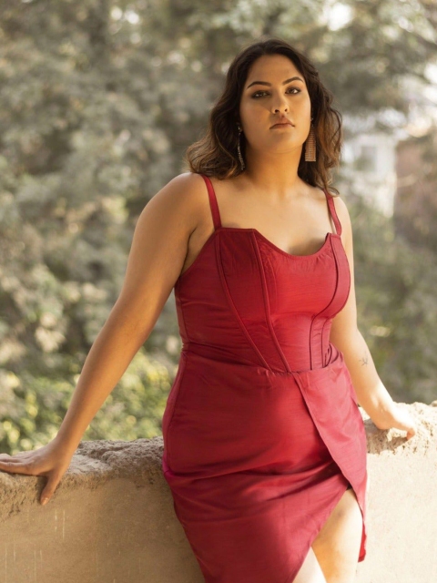 Lea Clothing Co. Silk Corset Bodycon Dress