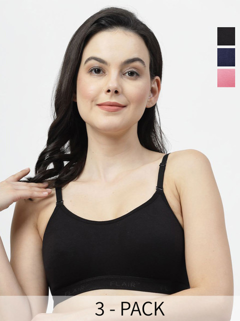 SHYAM SONS FLAIR Pack Of 3 Women Non Padded Full Coverage Bra