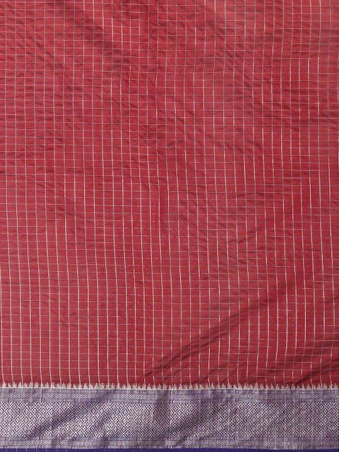 Anouk Woven Design Zari Taant Saree - Image 4