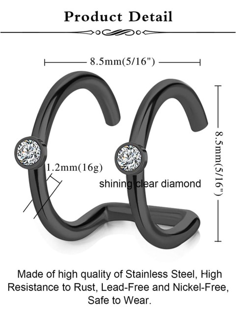 YouBella Set Of 6 Contemporary Ear Cuff - Image 5