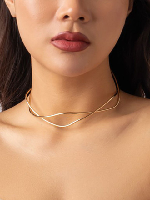Niscka Gold Plated Choker Necklace - Image 7