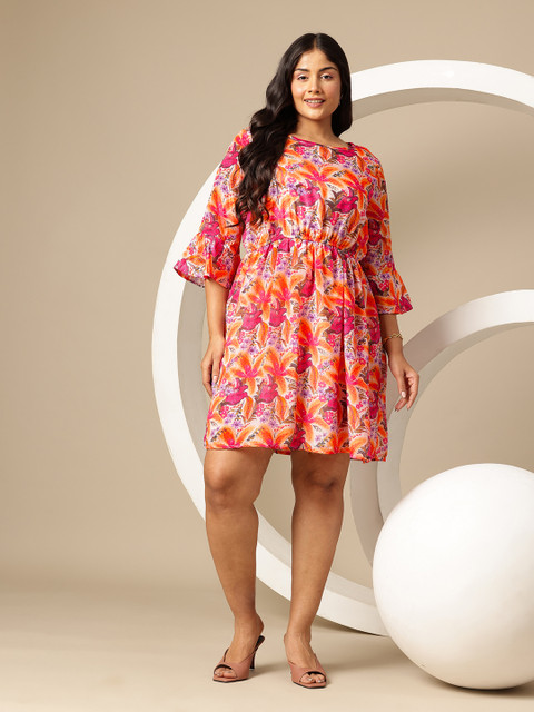 Sztori Plus Size Floral Print A-Line Dress - Image 3