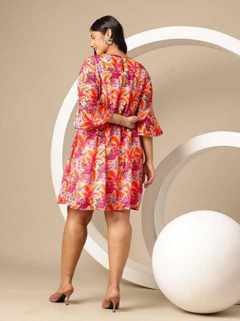 Sztori Plus Size Floral Print A-Line Dress - Image 5