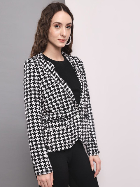 TANDUL Notched Lapel Checked Formal Blazer - Image 3