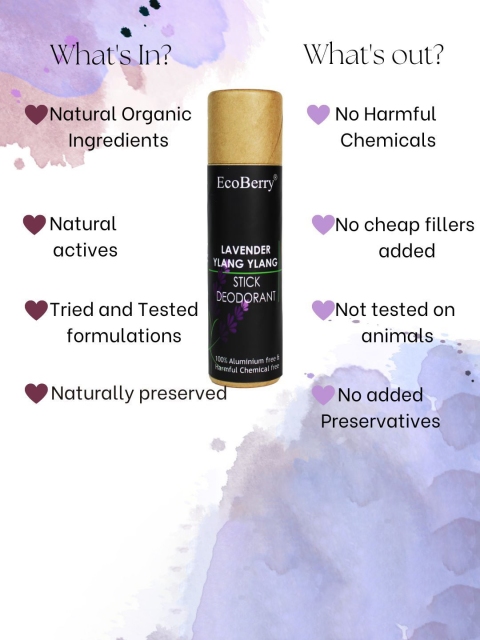EcoBerry Lavender Ylang Ylang Stick Deodorant - 100ml - Image 3