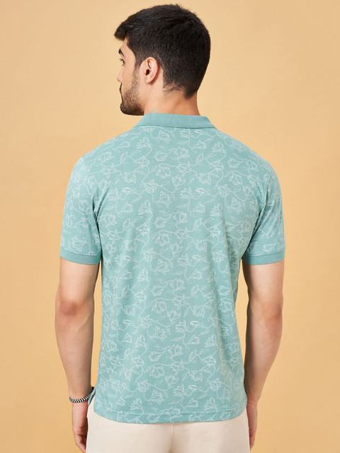 BYFORD by Pantaloons Men Tropical Printed Polo Collar Cotton Slim Fit T-Shirt - Image 4