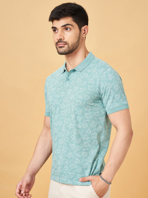 BYFORD by Pantaloons Men Tropical Printed Polo Collar Cotton Slim Fit T-Shirt - Image 3