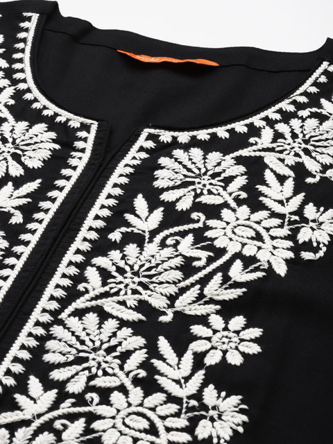 Indo Era Floral Embroidered Thread Work Kurta - Image 2