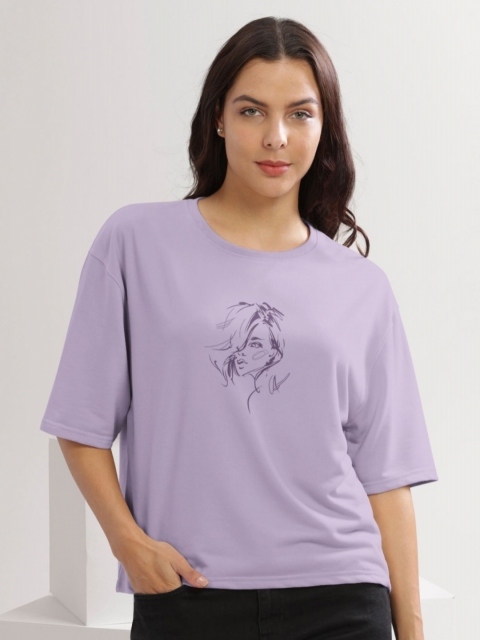 HELLCAT Women Graphic Printed Round Neck Cotton Oversized T-Shirt