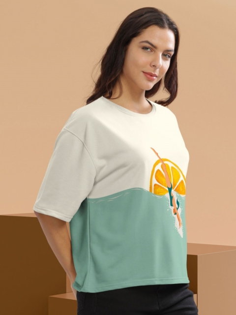 HELLCAT Women Graphic Printed Round Neck Cotton Oversized T-Shirt - Image 3