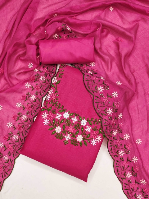 Panzora Floral Embroidered Unstitched Dress Material