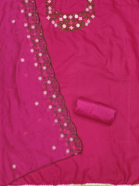 Panzora Floral Embroidered Unstitched Dress Material - Image 3