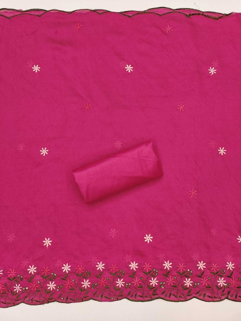 Panzora Floral Embroidered Unstitched Dress Material - Image 4