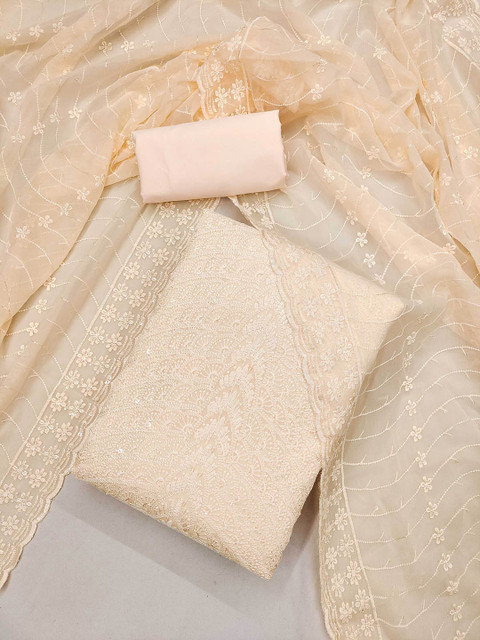 Panzora Floral Embroidered Unstitched Dress Material