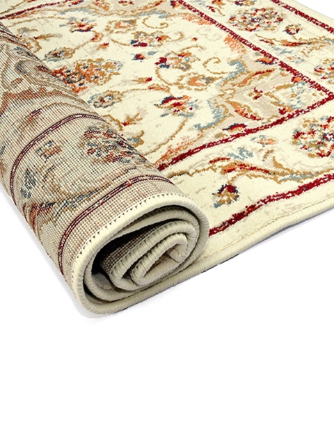 Sapana Carpet-Mats Cream Coloured & Red Floral Printed Anti-Skid Carpet - Image 3