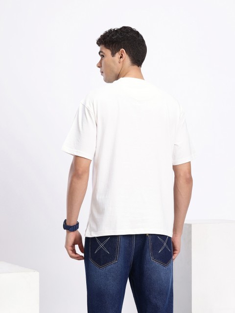 Aeropostale Brand Logo Printed Drop-Shoulder Sleeves Relaxed Fit Pure Cotton T-shirt - Image 5