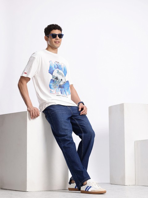 Aeropostale Brand Logo Printed Drop-Shoulder Sleeves Relaxed Fit Pure Cotton T-shirt - Image 6