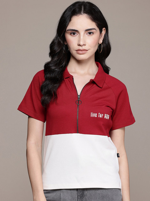 Roadster Colourblocked Polo Collar T-shirt