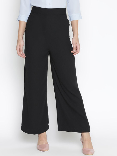 DRAAX Fashions Women solid Mid Rise Regular Fit Formal Trousers