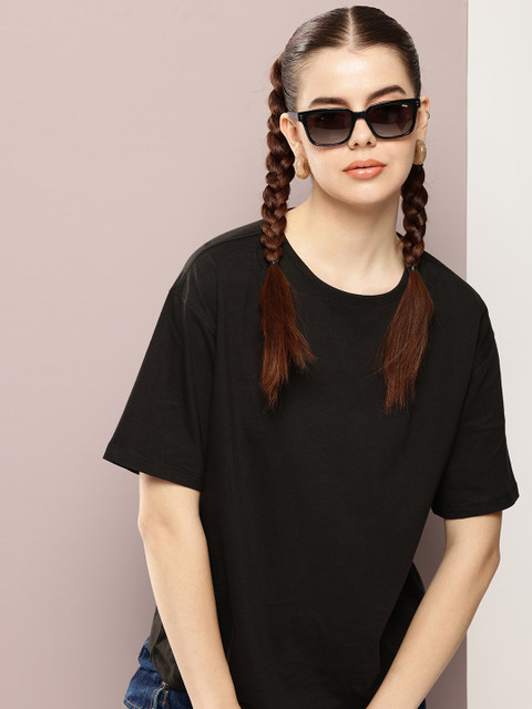 Kook N Keech Drop-Shoulder Sleeves Oversized Pure Cotton T-shirt