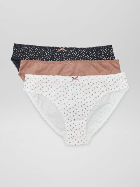 KIABI Pack Of 3 Pure Cotton Basic Briefs