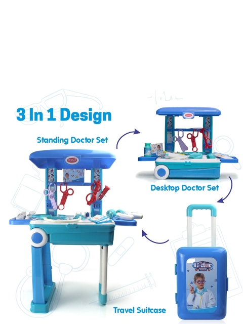 Aditi Toys Kids 13 Pcs Doctor Kit with Trolley - Image 5
