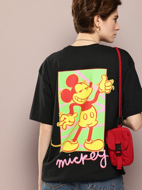 Kook N Keech Disney Printed Drop-Shoulder Sleeves Pure Cotton Oversized T-shirt