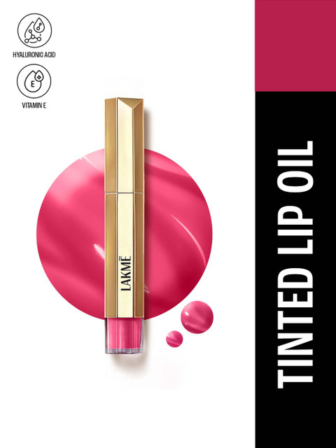 Lakme 9to5 Overtime Shine Tinted Lip Oil Gloss With Almond & Jojoba Oil 5.3ml- Berry Bling
