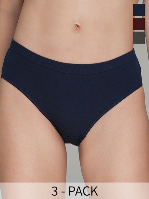 AMUL COMFY Women Pack of 3 Pure cotton Hipster Briefs AC-PLPANIE-MA-NY-OL-XL-3PC